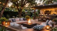 enhanced backyard entertainment area