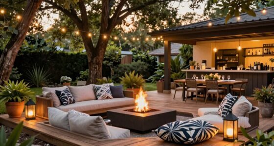 enhanced backyard entertainment area