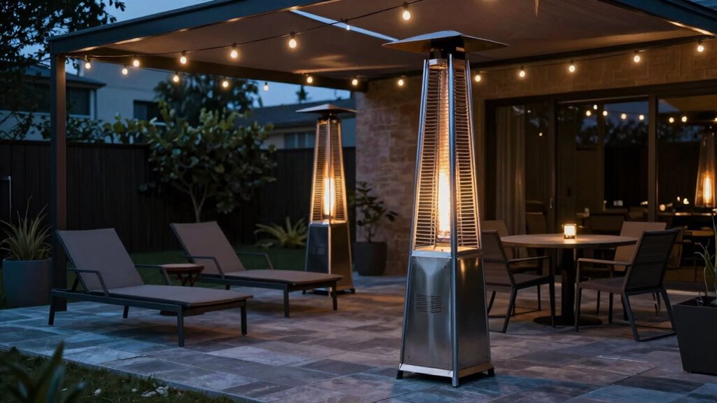 optimized patio heating arrangement