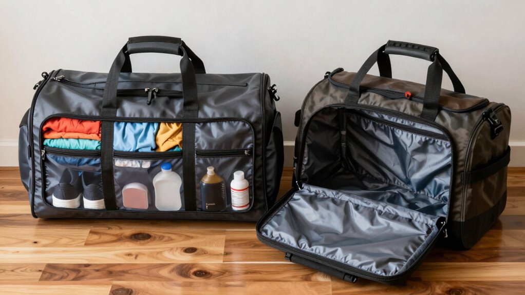 organized compartments and pockets