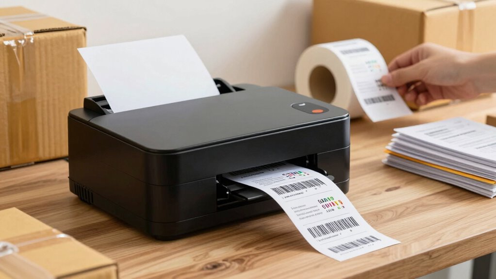 organized ergonomic labeling workspace