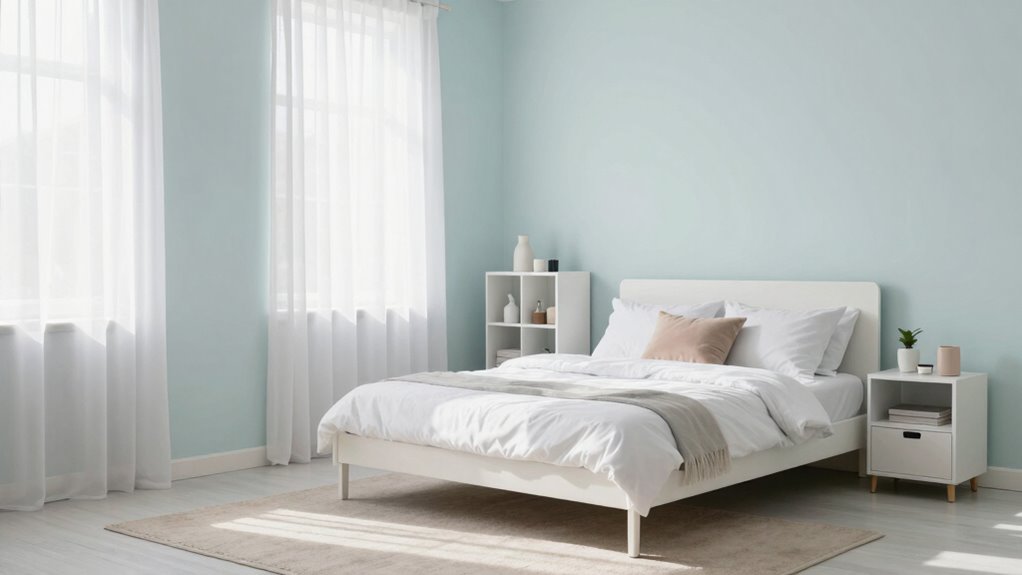 bright airy small bedroom design