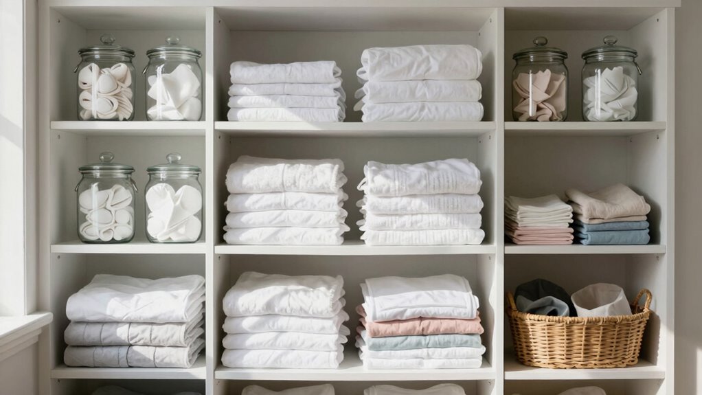 color coded seasonal linen organization