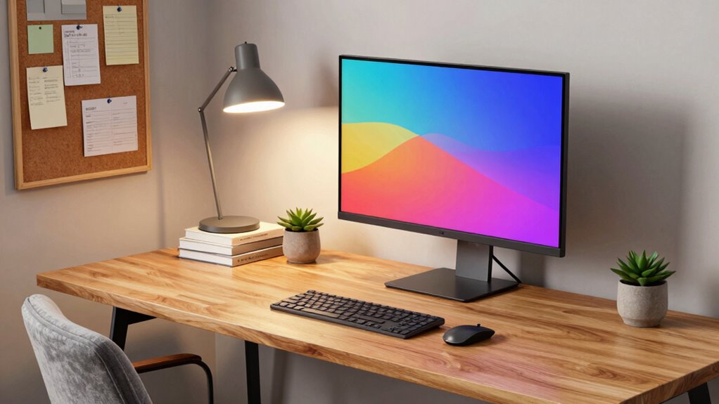 ergonomic streamlined home workspace
