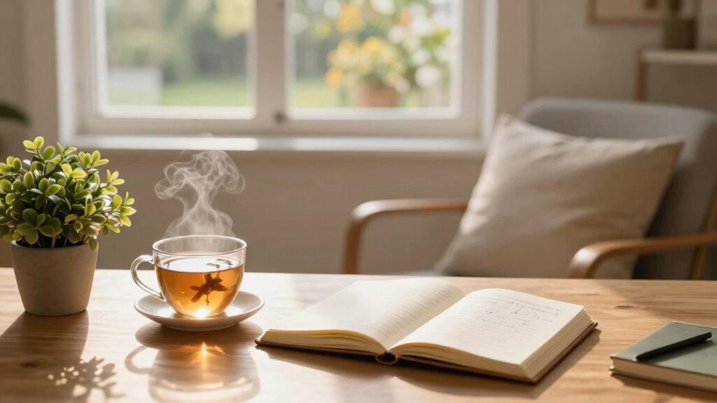 mindful journaling and stretching