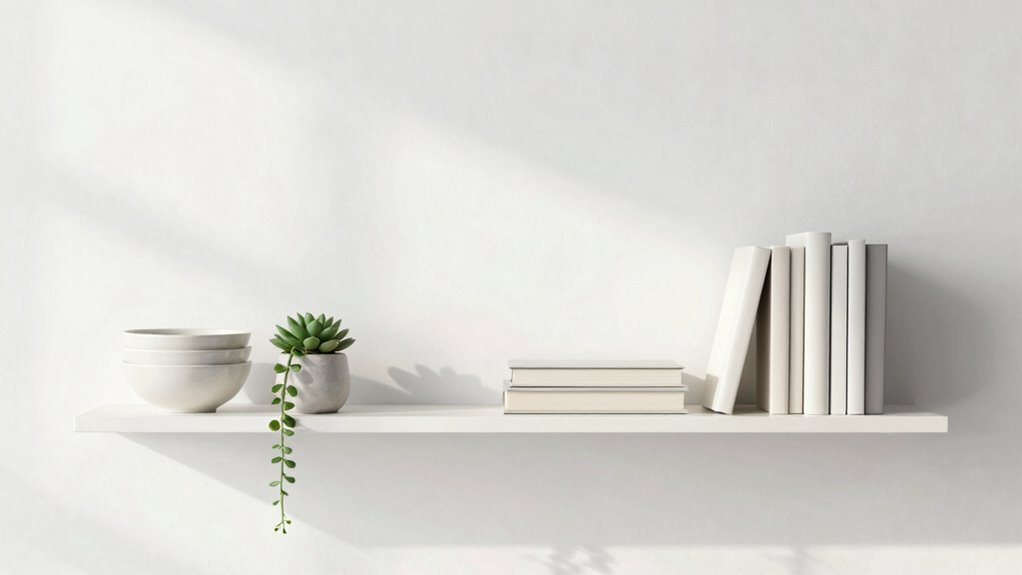 organized balanced shelf styling