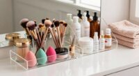 organized beauty tool storage