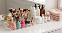 organized beauty tool storage