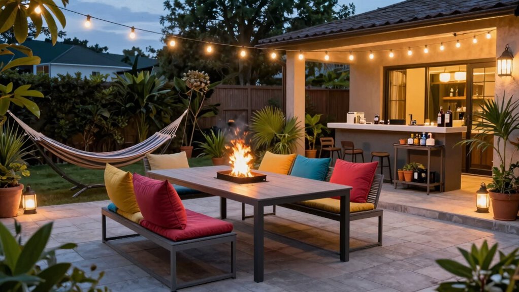 outdoor lighting and furniture