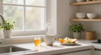 serene breakfast preparation area